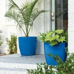 GSC Viva Round Self-Watering Rolling Planter, 20" Diameter, Set Of 2