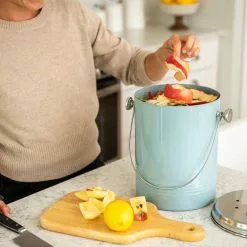 GSC Large Painted Stainless Steel Compost Pail 15 GSC Large Painted Stainless Steel Compost Pail -Plant Supports Shop 3 4 crop 8612972 0230