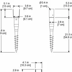 GSC No-Dig Ground Screw For Mailpost -Plant Supports Shop 8587086 02V tif