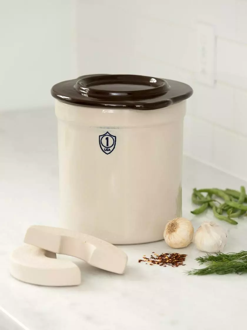 GSC Stoneware Pickling Crock Complete Kit 3 GSC Stoneware Pickling Crock Complete Kit