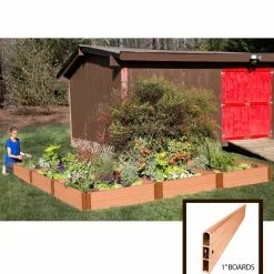 GSC L-Shaped Composite Raised Bed, 12'x12' With 1" Boards