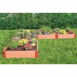 GSC Classic Sienna Raised Garden Bed "L" Shaped With 2" Boards -Plant Supports Shop 8588255 05v