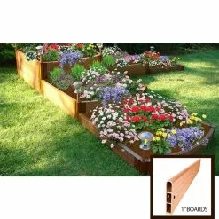 GSC Classic Sienna Raised Garden Bed Split Waterfall Tri-level With 1" Boards