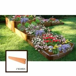 GSC Classic Sienna Raised Garden Bed Split Waterfall Tri-Level With 2" Boards