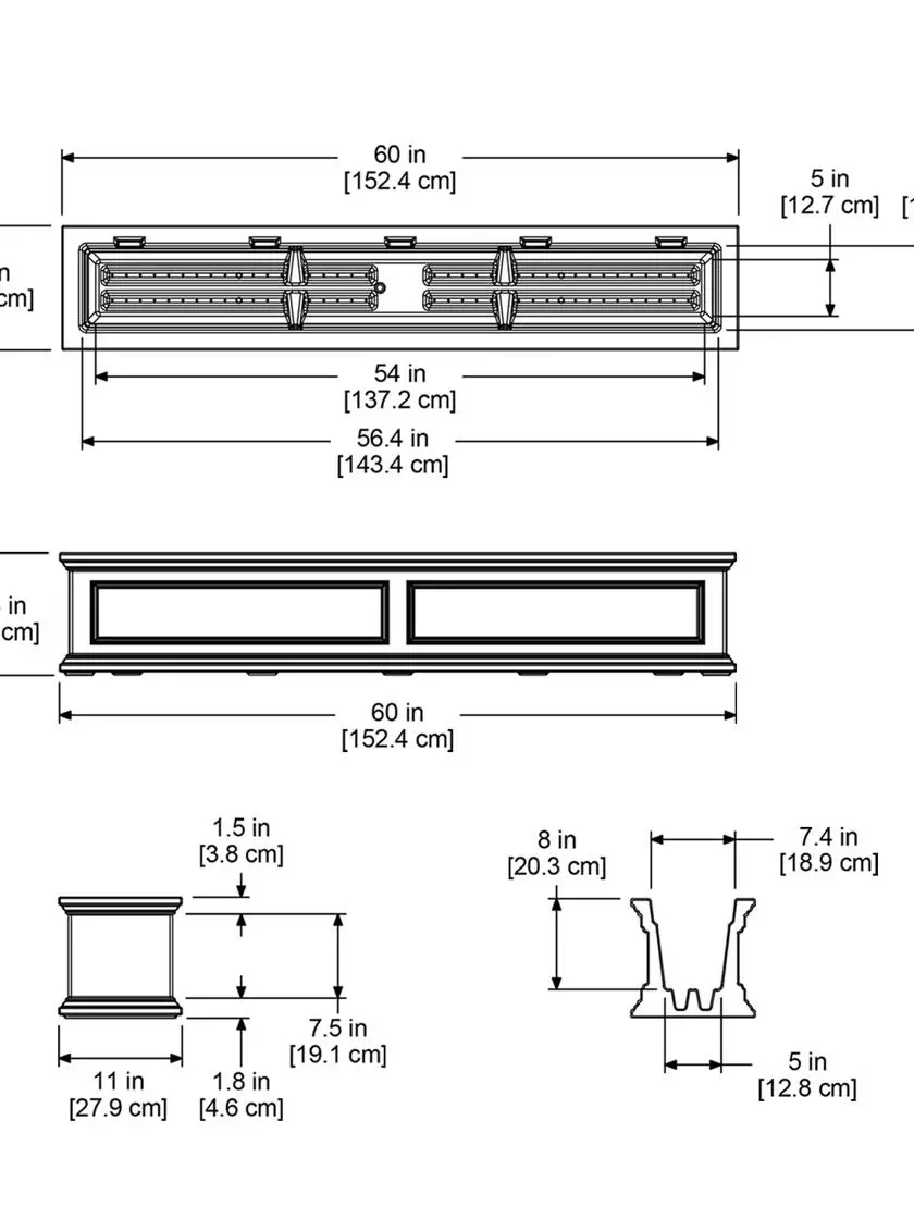 GSC Fairfield Self-Watering Window Box, 5’ 11 GSC Fairfield Self-Watering Window Box, 5’ - Image 9