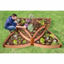 GSC Classic Sienna Raised Garden Bed Versailles Sunburst With 1" Boards -Plant Supports Shop 8589503 01v