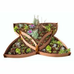GSC Classic Sienna Raised Garden Bed Versailles Sunburst With 1" Boards -Plant Supports Shop 8589503 03v