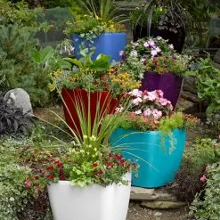 GSC Viva Square Self-Watering Rolling Planter, 17.5" Diameter
