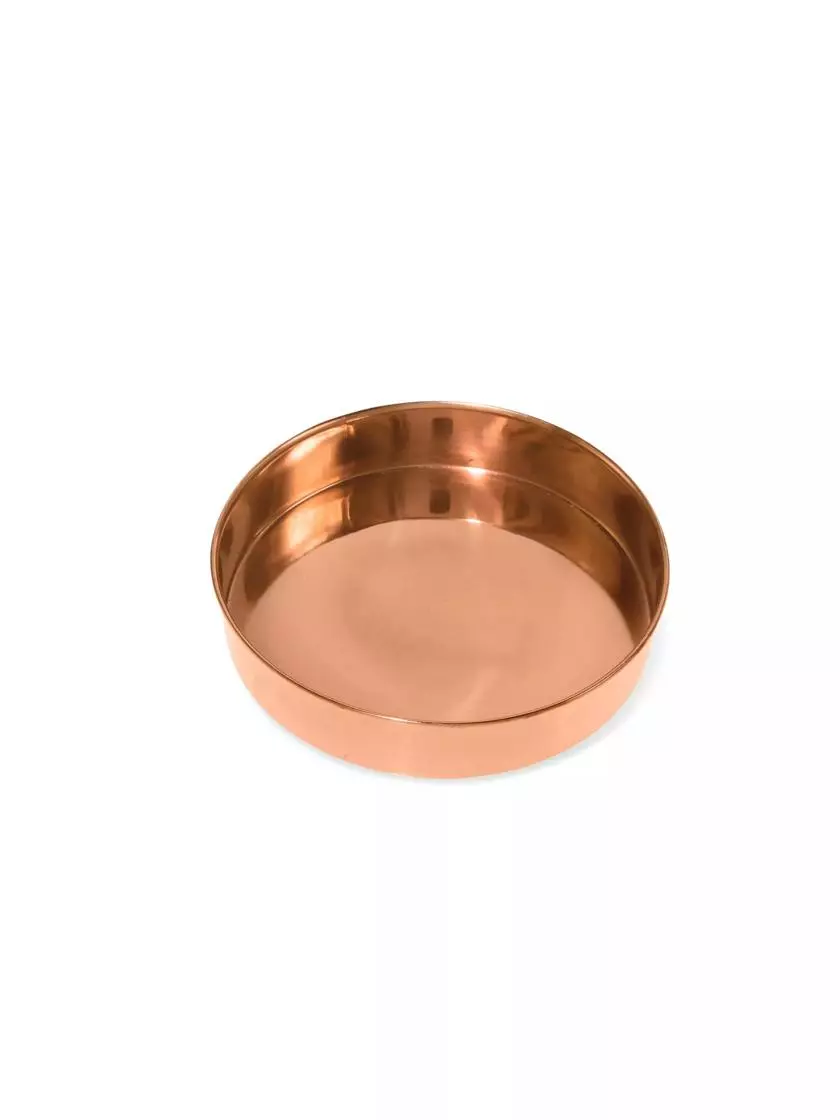 GSC Extra Small Round Copper Plant Tray, 8" 3 GSC Extra Small Round Copper Plant Tray, 8"