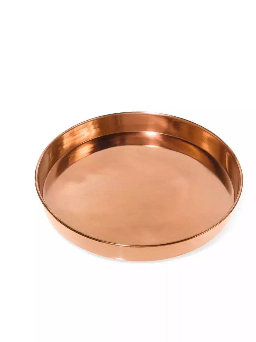 GSC Medium Round Copper Plant Tray, 12" 4 GSC Medium Round Copper Plant Tray, 12" - Image 2