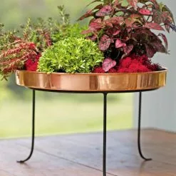 GSC Large Round Copper Plant Tray, 14" -Plant Supports Shop 8593567 4636 tif