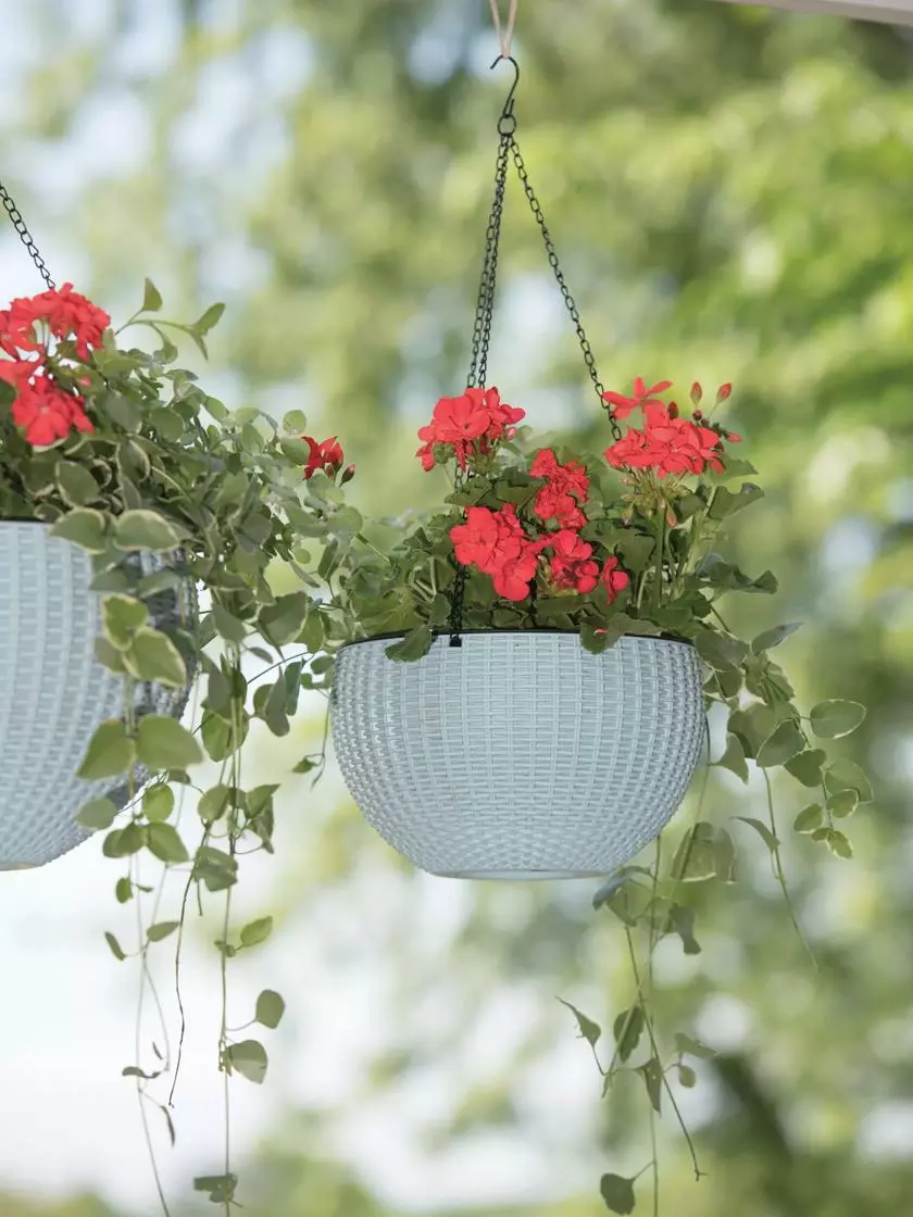 GSC Weave Self-Watering Hanging Basket, 10" 3 GSC Weave Self-Watering Hanging Basket, 10"