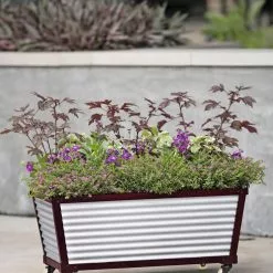 GSC Short Galvanized Self-Watering Trough Planter