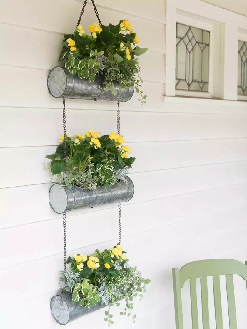 GSC Galvanized Hanging Triple Planter 5 GSC Galvanized Hanging Triple Planter - Image 3