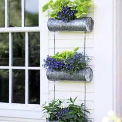GSC Galvanized Hanging Triple Planter