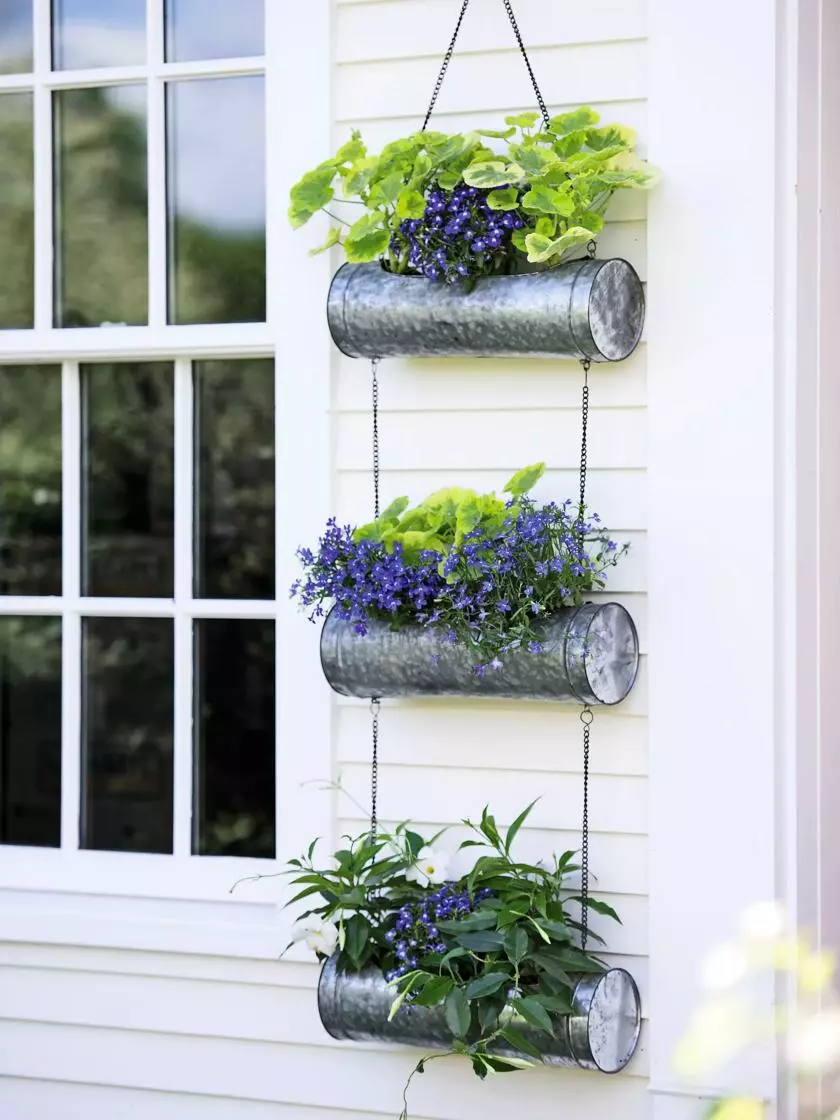 GSC Galvanized Hanging Triple Planter 3 GSC Galvanized Hanging Triple Planter