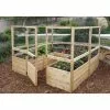 GSC Garden In A Box Cedar Raised Bed With Deer Fence, 8' X 8' -Plant Supports Shop 8595875 01V raised cedar garden bed with deer fence 8 x 8 3 4