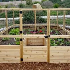 GSC Garden In A Box Cedar Raised Bed With Deer Fence, 8' X 8' -Plant Supports Shop 8595875 03V tif