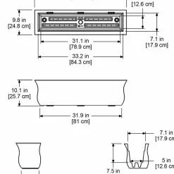 GSC Valencia Window Box, 3' -Plant Supports Shop 8596436 18V tif