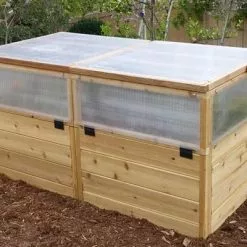 GSC Garden In A Box Cedar Raised Bed With Greenhouse, 3' X 6' -Plant Supports Shop 8597082 04V tif