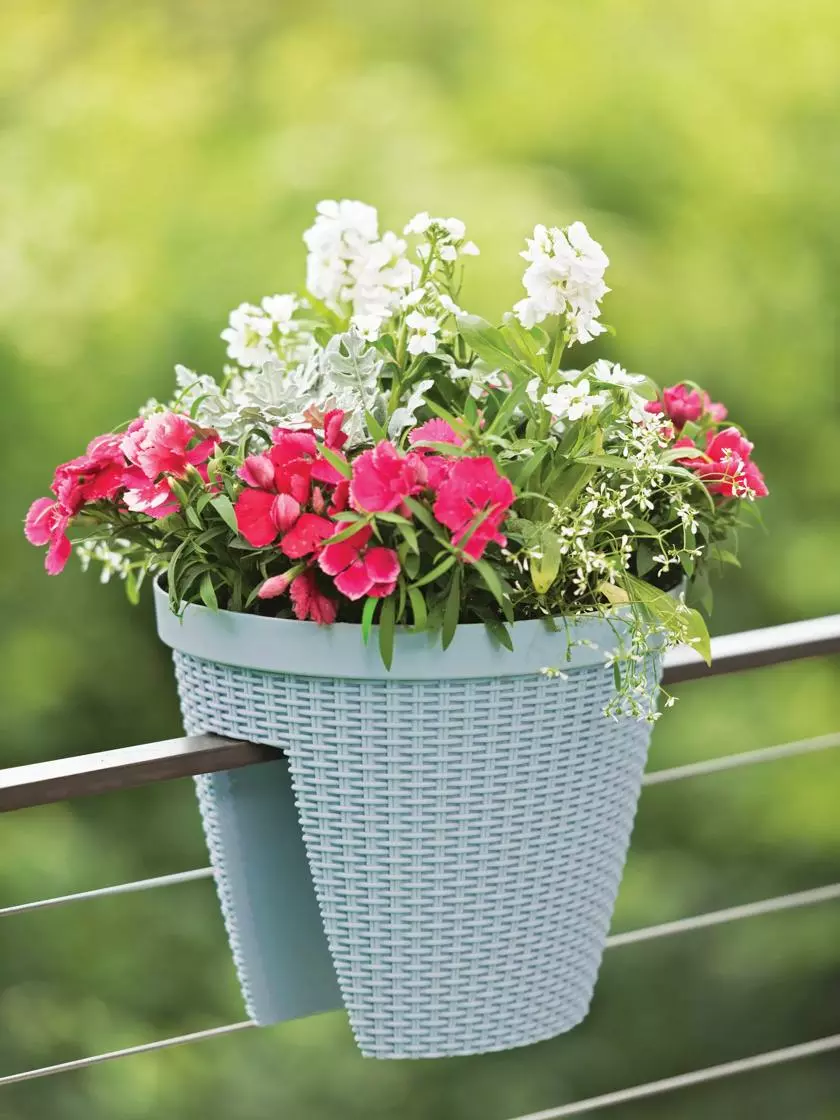 GSC Weave Round Railing Planter, 11" 4 GSC Weave Round Railing Planter, 11" - Image 2