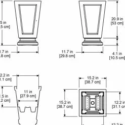 GSC Kensington Self-Watering Tall Patio Planter, 25" 13 GSC Kensington Self-Watering Tall Patio Planter, 25" -Plant Supports Shop 8598549 07V tif
