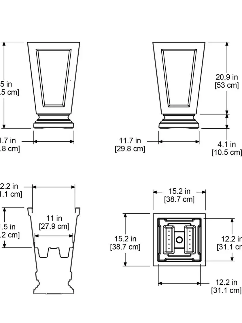 GSC Kensington Self-Watering Tall Patio Planter, 25" 8 GSC Kensington Self-Watering Tall Patio Planter, 25" - Image 6
