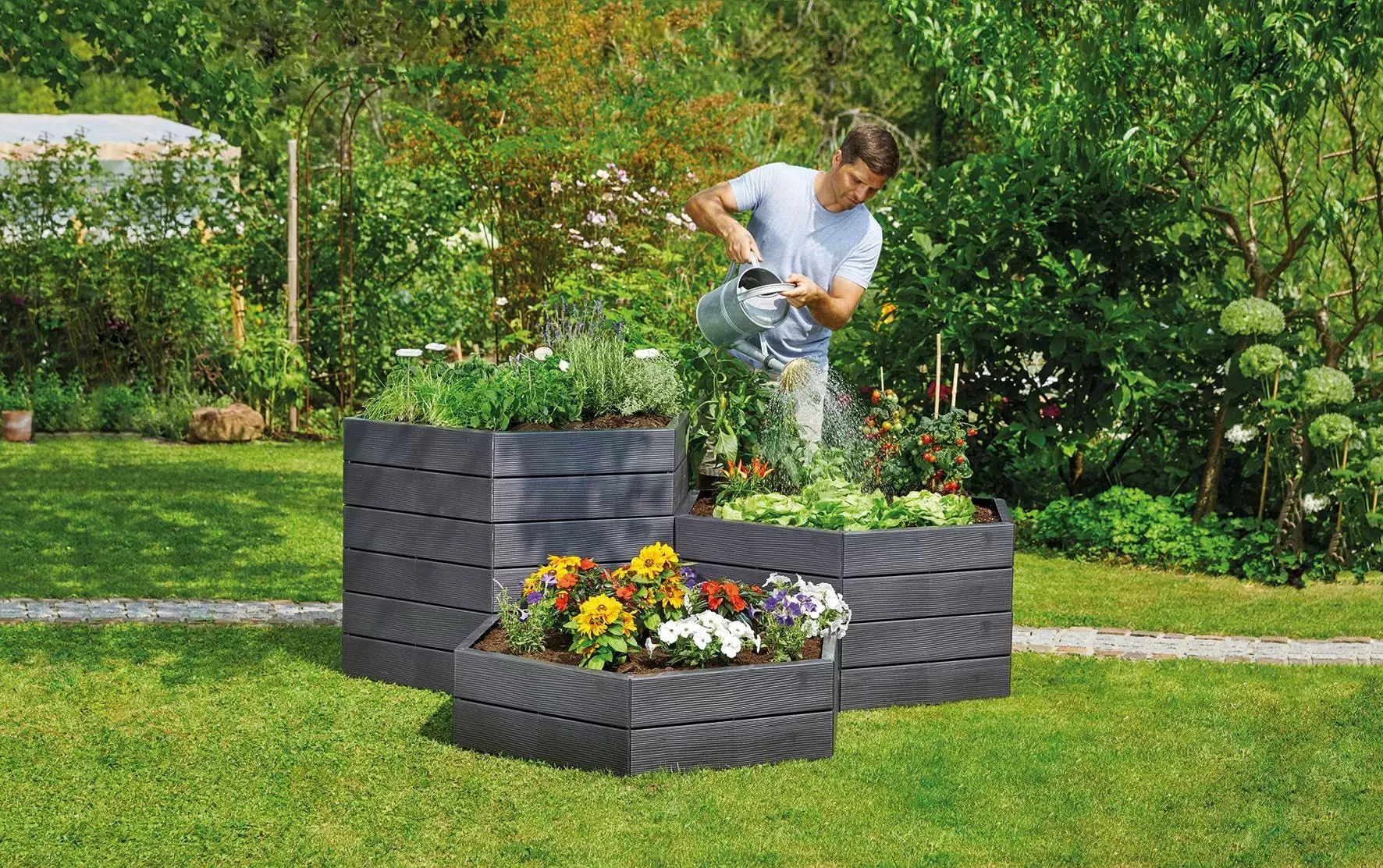 GSC Exaco Hexagonal Raised Garden Bed Planter 3 GSC Exaco Hexagonal Raised Garden Bed Planter