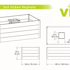 GSC Urban Keyhole Garden 3' X 5' -Plant Supports Shop 8599297 05V tif