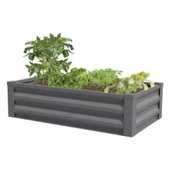 GSC Powder-Coated Metal Raised Garden Bed, 24" X 48" -Plant Supports Shop 8599393 03 powder coated metal raised garden bed 24x50 gray