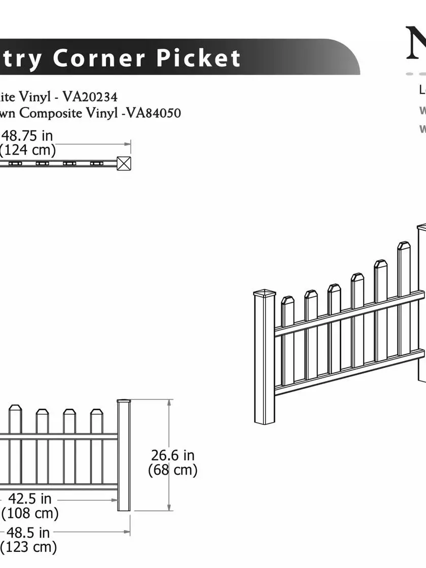 GSC Country Corner Composite Picket Fence 4 GSC Country Corner Composite Picket Fence - Image 2