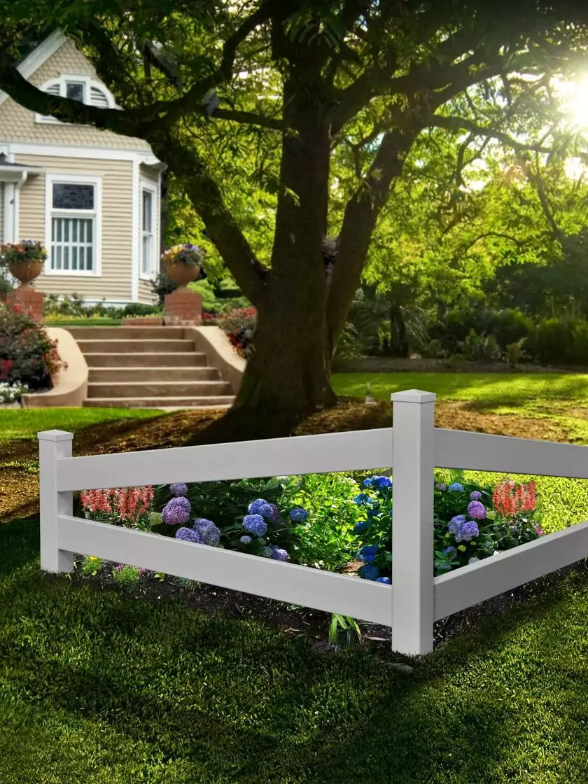 GSC Split Rail Corner Vinyl Fence 3 GSC Split Rail Corner Vinyl Fence