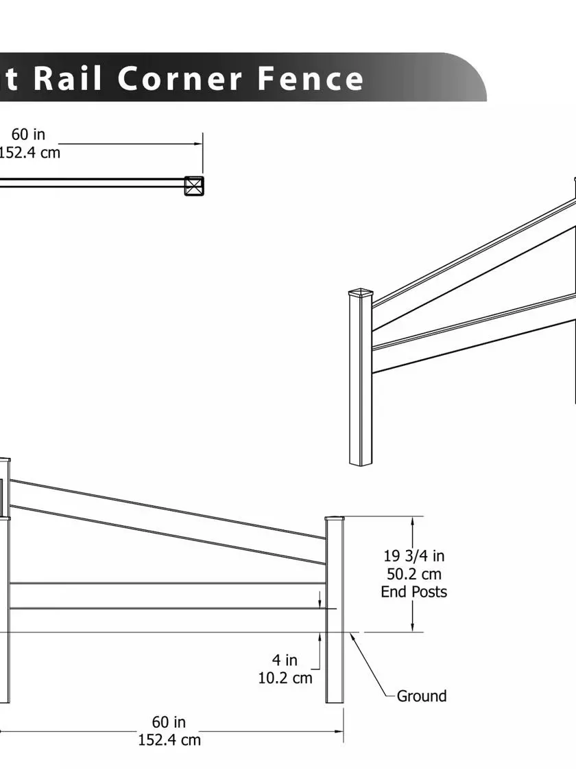 GSC Split Rail Corner Vinyl Fence 5 GSC Split Rail Corner Vinyl Fence - Image 3