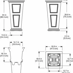 GSC Fairfield Self-Watering Tall Patio Planters, 34” 29 GSC Fairfield Self-Watering Tall Patio Planters, 34” -Plant Supports Shop 8600109 11V tif