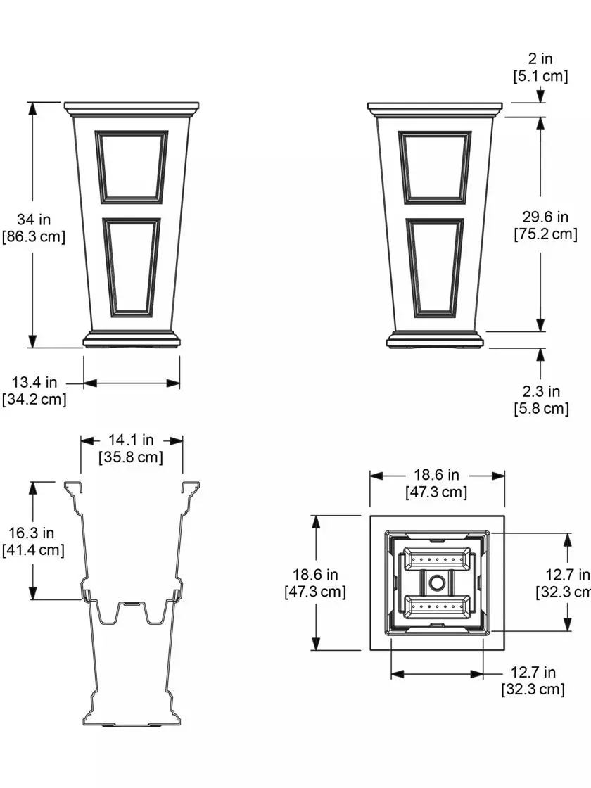 GSC Fairfield Self-Watering Tall Patio Planters, 34” 16 GSC Fairfield Self-Watering Tall Patio Planters, 34” - Image 14