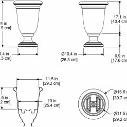 GSC Ellington Self-Watering Urn Planter, 24" 17 GSC Ellington Self-Watering Urn Planter, 24" -Plant Supports Shop 8600110 11V tif