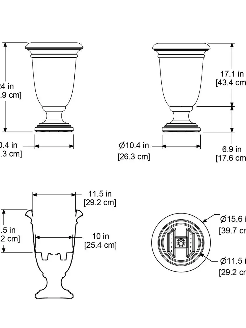 GSC Ellington Self-Watering Urn Planter, 24" 10 GSC Ellington Self-Watering Urn Planter, 24" - Image 8