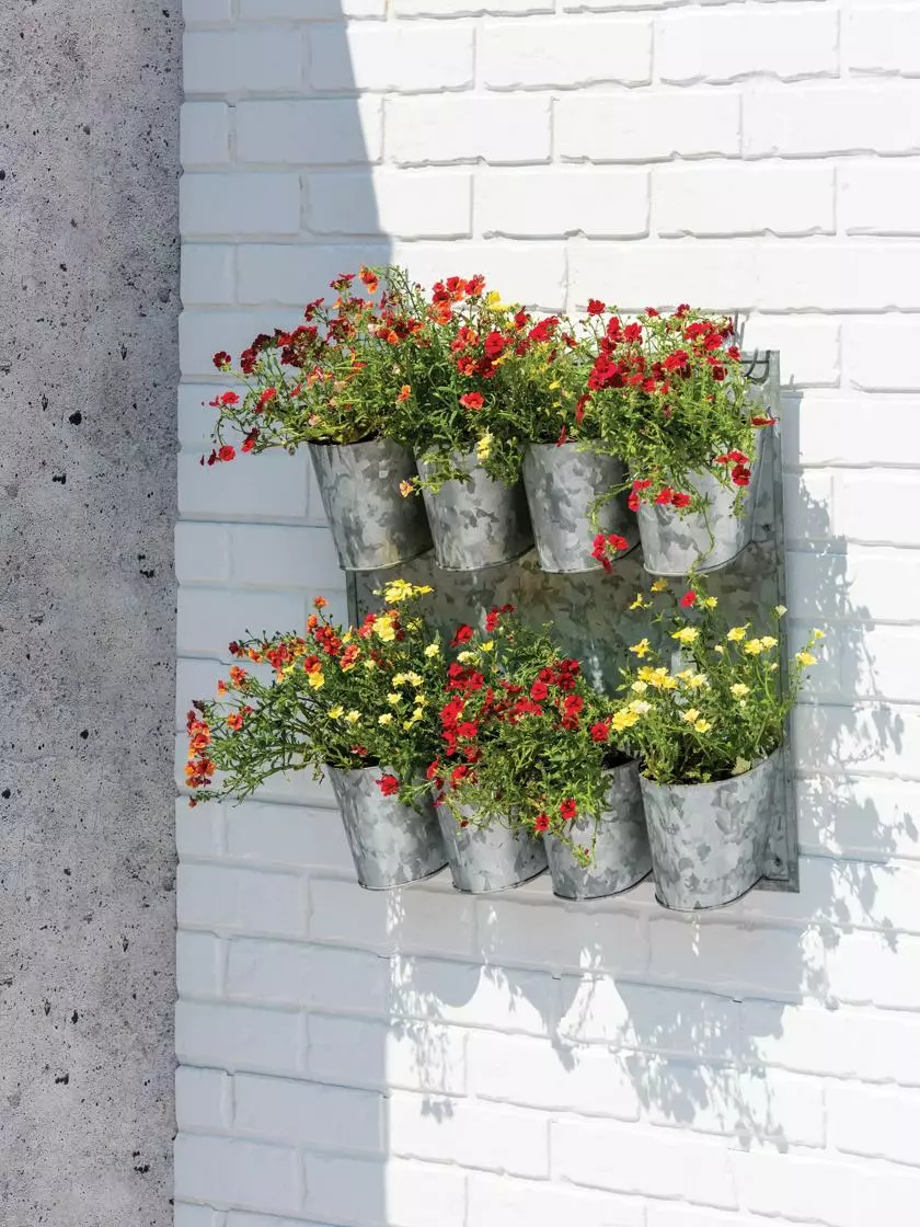 GSC 8 Pot Metal Wall Planter 3 GSC 8 Pot Metal Wall Planter