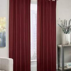 GSC Prescot Tab Top Insulated Curtain Panels 80" X 84", Set Of 2 -Plant Supports Shop 8609153 05v prescot tab top curtain panels burgundy 1
