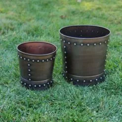 GSC Riveted Planters, Set Of 2 15 GSC Riveted Planters, Set Of 2 -Plant Supports Shop 8610032 01v