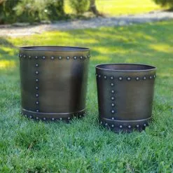 GSC Riveted Planters, Set Of 2 12 GSC Riveted Planters, Set Of 2 -Plant Supports Shop 8610081 01v