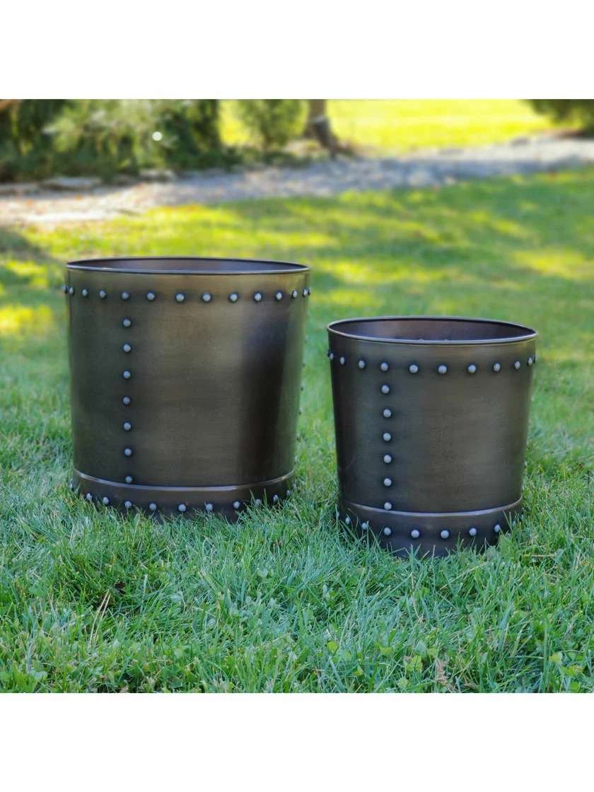 GSC Riveted Planters, Set Of 2 5 GSC Riveted Planters, Set Of 2 - Image 3