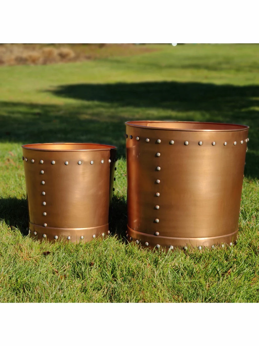 GSC Riveted Planters, Set Of 2 7 GSC Riveted Planters, Set Of 2 - Image 5