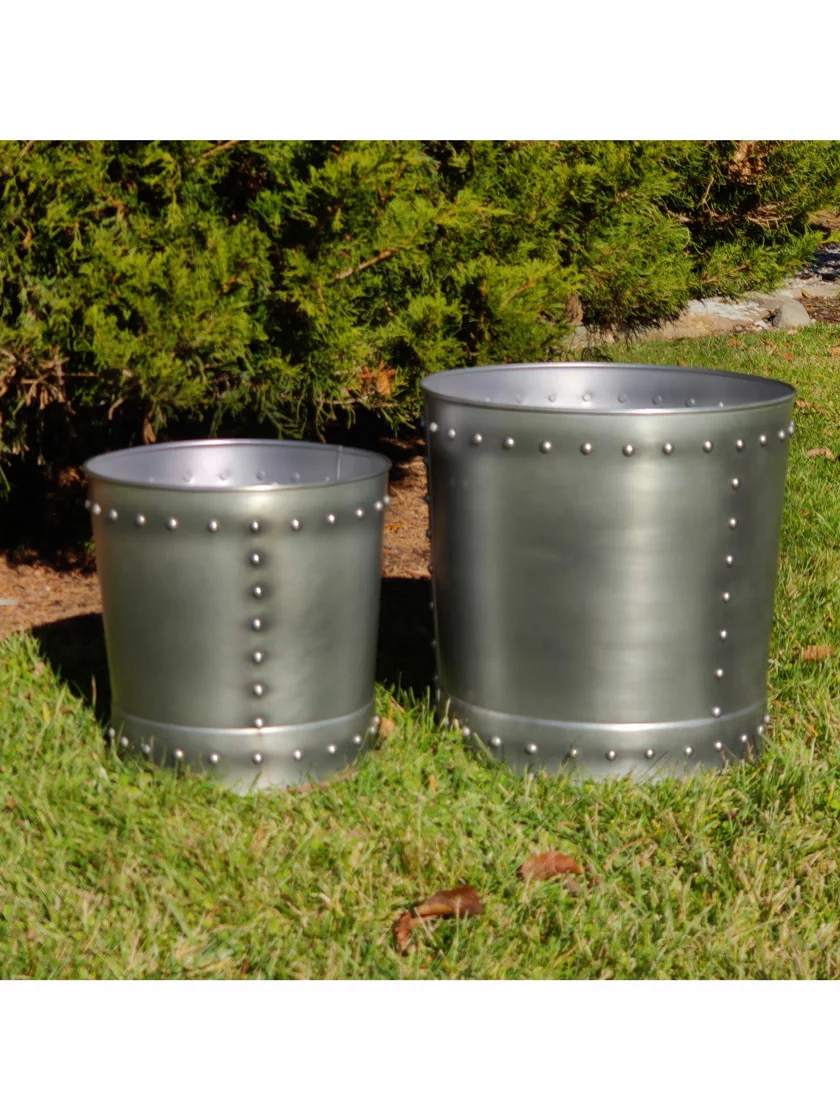GSC Riveted Planters, Set Of 2 4 GSC Riveted Planters, Set Of 2 - Image 2