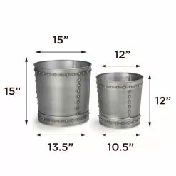 GSC Riveted Planters, Set Of 2 16 GSC Riveted Planters, Set Of 2 -Plant Supports Shop 8610081 08v