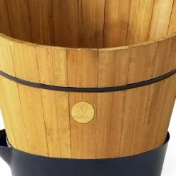 GSC VegTrug® Build-a-Barrel Wooden Planter With Self-Watering Reservoir Tray, 18" -Plant Supports Shop 8610253 01V tif