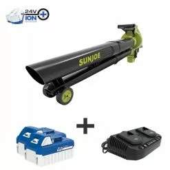 GSC Sun Joe 24V-X2-BVM143 48-Volt ION+ Cordless Blower Vacuum Mulcher Kit