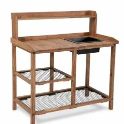 GSC Dynamic Acacia Potting Bench With Soil Reservoir -Plant Supports Shop 8611009 001