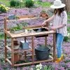 GSC Dynamic Acacia Potting Bench With Soil Reservoir -Plant Supports Shop 8611009 4132 1
