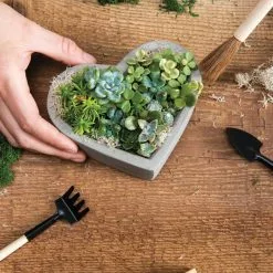 GSC Heart-Shaped Concrete Tabletop Planter